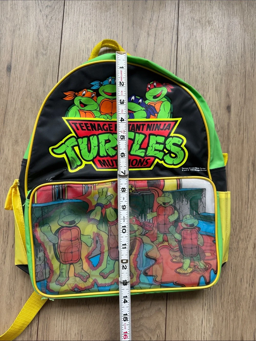 Vintage Teenage Mutant Ninja Turtles Backpack 1993 Turtles Mutations Green Black
